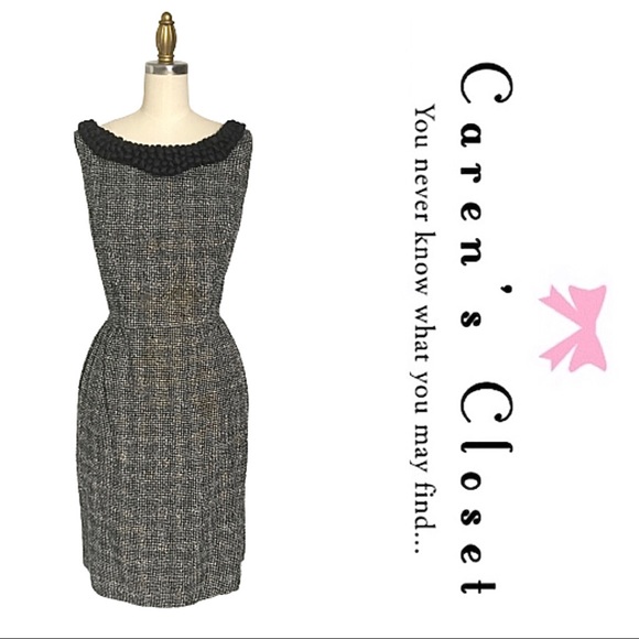 Taylor Embellished Metallic Black Tweed Dress - Picture 2 of 7